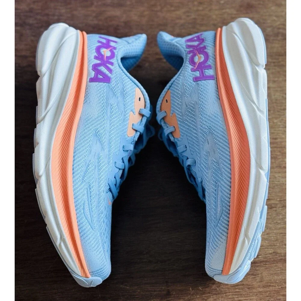 Women’s Size 10.5 HOKA Clifton 9 Airy Blue Ice Water 1127896-ABIW NWOB